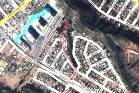 mapa de acceso,linea roja